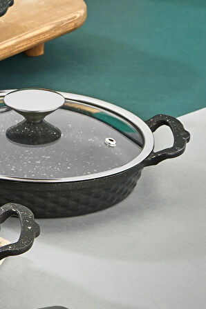 Kristal Sahan Seti Döküm Granit 3'lü