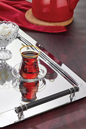 Beren Çay Kahve Sunum Tepsisi Paslanmaz Çelik