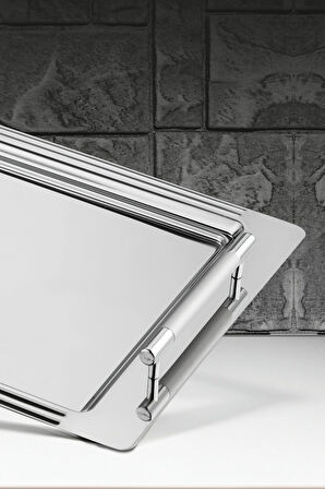 Ece Çay Kahve Sunum Tepsisi Paslanmaz Çelik