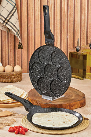 Granit Krep Ve Pankek Tavası Set