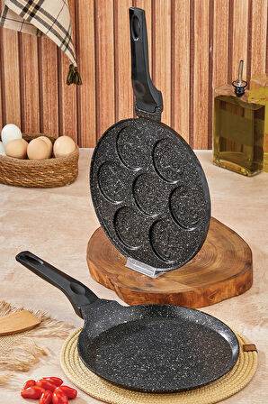 Granit Krep Ve Pankek Tavası Set