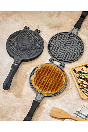 Granit Waffle Ve Tost Tavası Seti