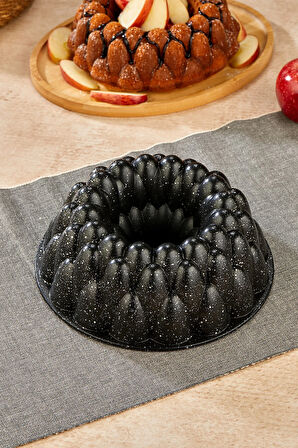 Prizma Döküm Granit Kek Kalıbı Siyah 26 cm