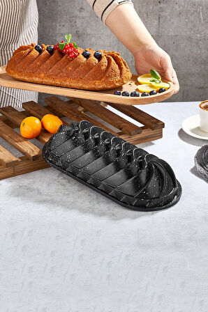 Ebru Döküm Granit Kek Kalıbı Siyah 33 cm