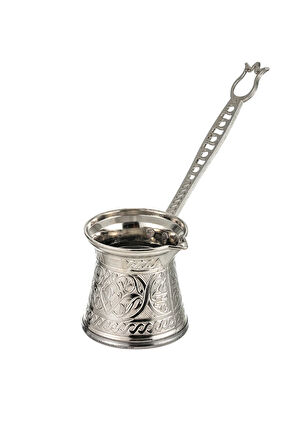 Zamak 3 Döküm Kahve Cezvesi Gümüş Renk 140 ml. 2-3 Kişilik