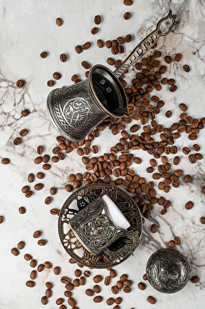 Zamak 3 Döküm Kahve Cezvesi Bakır Renk 140 ml. 2-3 kişilik