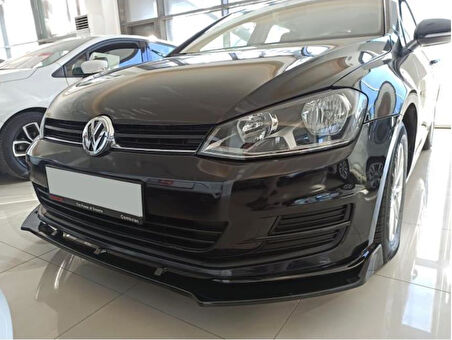 Volkswagen Golf 7 MK7/ 7,5 için Ön Tampon 3 Parça Lip 2012-2019 Siyah