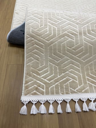 Dinarsu Armoni Düz Kahve Kaymaz Tabanlı Kesme Kabartmalı Yıkanabilir Salon Koridor Hali