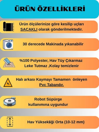 Krem Kaymaz Taban Pon Pon Saçaklı Yıkanabilir Salon Halısı Mutfak Halısı Yolluk