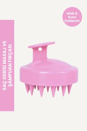 POP Beauty Saç Bakım Fırçası, Saç Derisine Masaj Yapan Şampuan Tarağı, Duş Fırçası (PEMBE) POPBeauty0002