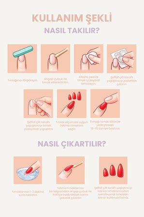 Takma Tırnak Seti & Zararsız Yapıştırıcı