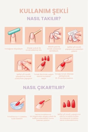 Takma Tırnak Seti & Zararsız Yapıştırıcı