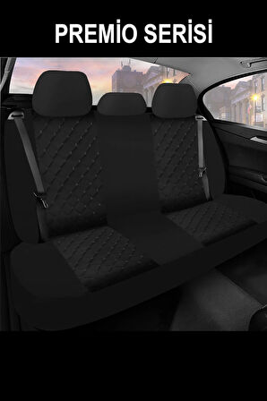 Volkswagen T5  Uyumlu 5 KOLTUK TAM SETPREMİO SERİSİ TAY TÜYÜ OTO KOLTUK KILIFI KOKMA TERLETME YAPMAZ BEYAZ DİKİŞ DETAYLI