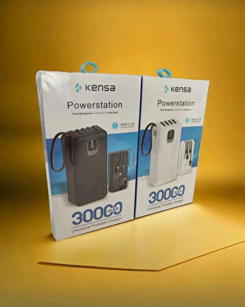 POWERBANK 30.000 mAh YENİ NESİL KENDİNDEN KABLOLU HIZLI GÜÇLÜ VE DAYANIKLI