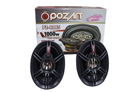 POZART 1000 watt 4 Yollu Oval Oto Hoparlör Tweeter’lı 6x9