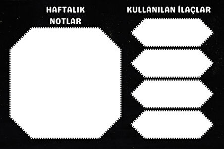 Diyabet Ölçüm Takip Çizelgesi Defteri A Kalite Özel Tasarım 3 Aylık A5 Siyah-Beyaz