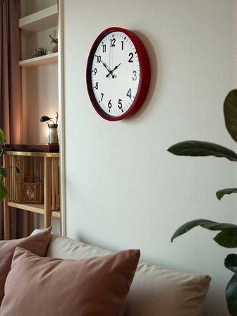 36 Cm Standart Kırmızı Duvar Saati