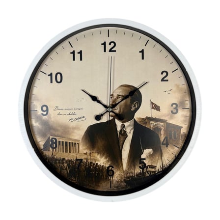 Atatürk Majestic Beyaz 36 x 36 Cm Duvar Saati