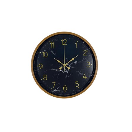 Kahverengi Mermer Desenli 36 Cm Duvar Saati