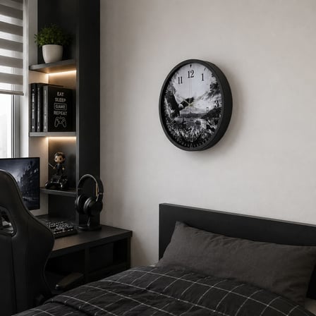 Siyah Efsane Kartal Taraftar Temalı 36 x 36 Cm Duvar Saati