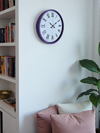 Zentime 36 Cm Mor Dekoratif Duvar Saati