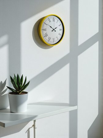 36 Cm Sarı Dekoratif Duvar Saati