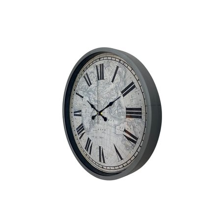 Gri 36 Cm Atlas Modern Tasarım Duvar Saati