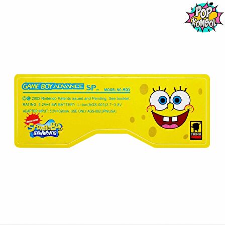 Gameboy Advance SP Arka Etiket Back Label Sünger Bob GBA SP Sticker Sponge Bob MODEL 11