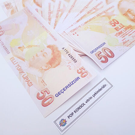 50 Adet 50 TL Geçersiz Para Parti Şaka Düğün Oyun Parası Fim Dizi Çekimleri İçin