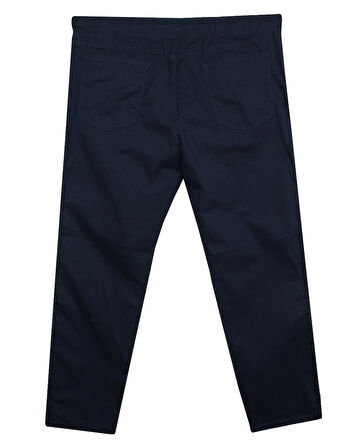 Erkek 118 -156 Kilo Arası İçin Uygun Lastikli Paça Bağcıklı Battal Boy Gabardin Pantolon Lacivert