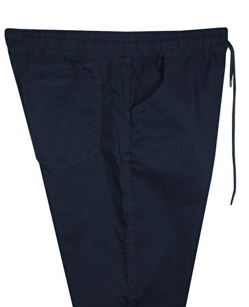 Erkek 118 -156 Kilo Arası İçin Uygun Lastikli Paça Bağcıklı Battal Boy Gabardin Pantolon Lacivert