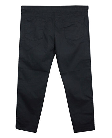 Erkek 118 -156 Kilo Arası İçin Uygun Lastikli Paça Bağcıklı Battal Boy Gabardin Pantolon Siyah