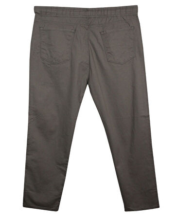 Erkek 118 -156 Kilo Arası İçin Uygun Lastikli Paça Bağcıklı Battal Boy Gabardin Pantolon Toprak