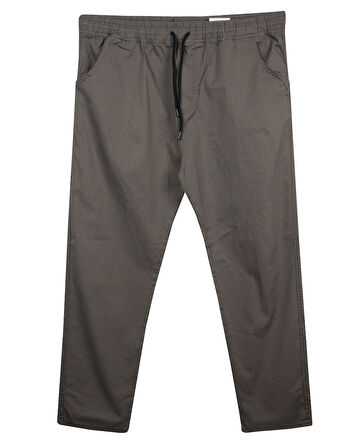 Erkek 118 -156 Kilo Arası İçin Uygun Lastikli Paça Bağcıklı Battal Boy Gabardin Pantolon Toprak