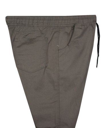 Erkek 118 -156 Kilo Arası İçin Uygun Lastikli Paça Bağcıklı Battal Boy Gabardin Pantolon Toprak