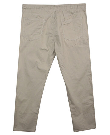 Erkek 118 -156 Kilo Arası İçin Uygun Lastikli Paça Bağcıklı Battal Boy Gabardin Pantolon Taş