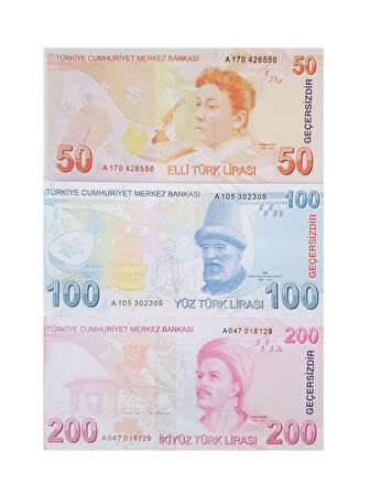 100 Adet Karışık Geçersiz Para 50 100 200 Türk Lirası Parti Şaka Düğün Oyun Parası