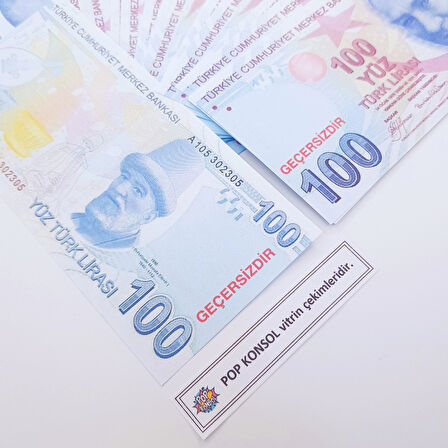 100 Adet Karışık Geçersiz Para 50 100 200 Türk Lirası Parti Şaka Düğün Oyun Parası