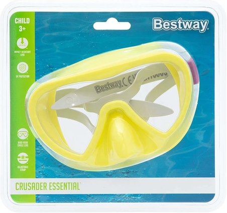 Bestway Crusader Essential 3-6 Yaş Deniz Gözlüğü Çocuk Maskesi Yüzücü Gözlük Sarı