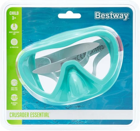 Bestway Crusader Essential 3-6 Yaş Deniz Gözlüğü Çocuk Maskesi Yüzücü Gözlük Turkuaz