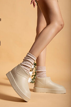 Kadın Su Geçirmez Kürklü Soğuk Havaya Dayanıklı Kaymaz Eva Taban Yağmur Ve Kışlık Bot