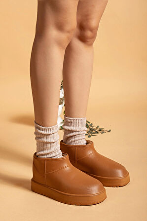 Kadın Su Geçirmez Kürklü Soğuk Havaya Dayanıklı Kaymaz Eva Taban Yağmur Ve Kışlık Bot