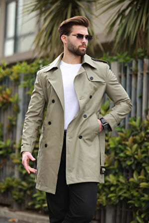 UZUN BELİ KEMERLİ APOLETLİ DERİ TRENÇKOT & PARDESÜ