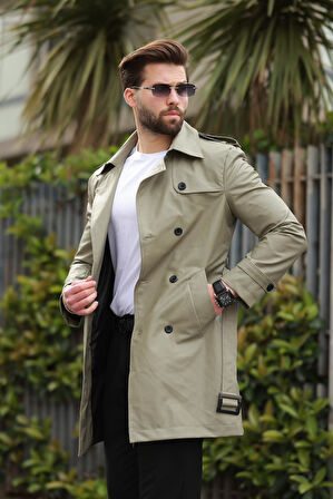 UZUN BELİ KEMERLİ APOLETLİ DERİ TRENÇKOT & PARDESÜ