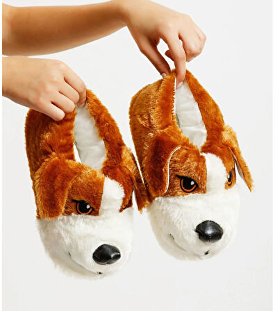 UNİSEX YUMUŞAK TABAN SEVİMLİ KÖPEK PANDUF YETİŞKİN VE ÇOCUK KIZ VE ERKEK  PANDUF