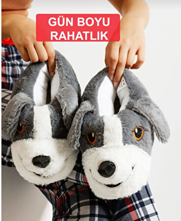 UNİSEX YUMUŞAK TABAN SEVİMLİ KÖPEK PANDUF YETİŞKİN VE ÇOCUK KIZ VE ERKEK  PANDUF