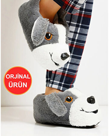 UNİSEX YUMUŞAK TABAN SEVİMLİ KÖPEK PANDUF YETİŞKİN VE ÇOCUK KIZ VE ERKEK  PANDUF