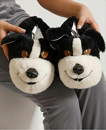 UNİSEX YUMUŞAK TABAN SEVİMLİ KÖPEK PANDUF YETİŞKİN VE ÇOCUK KIZ VE ERKEK  PANDUF