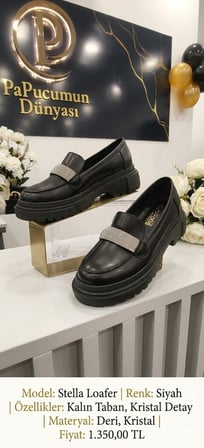 Önü Taşlı Yüksek Taban Kadın Loafer