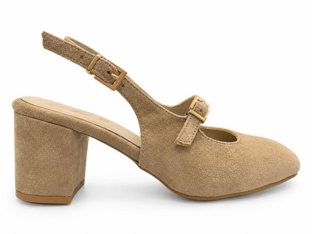KADIN MARY JANE MODEL ÖN VE YAN TOKA DETAYLI TOPUKLU AYAKKABI